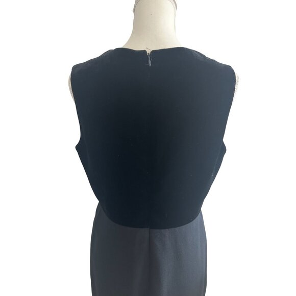 DONALD DEAL Black Velvet V Neck Cocktail Dress Size US 10 - Picture 7 of 8